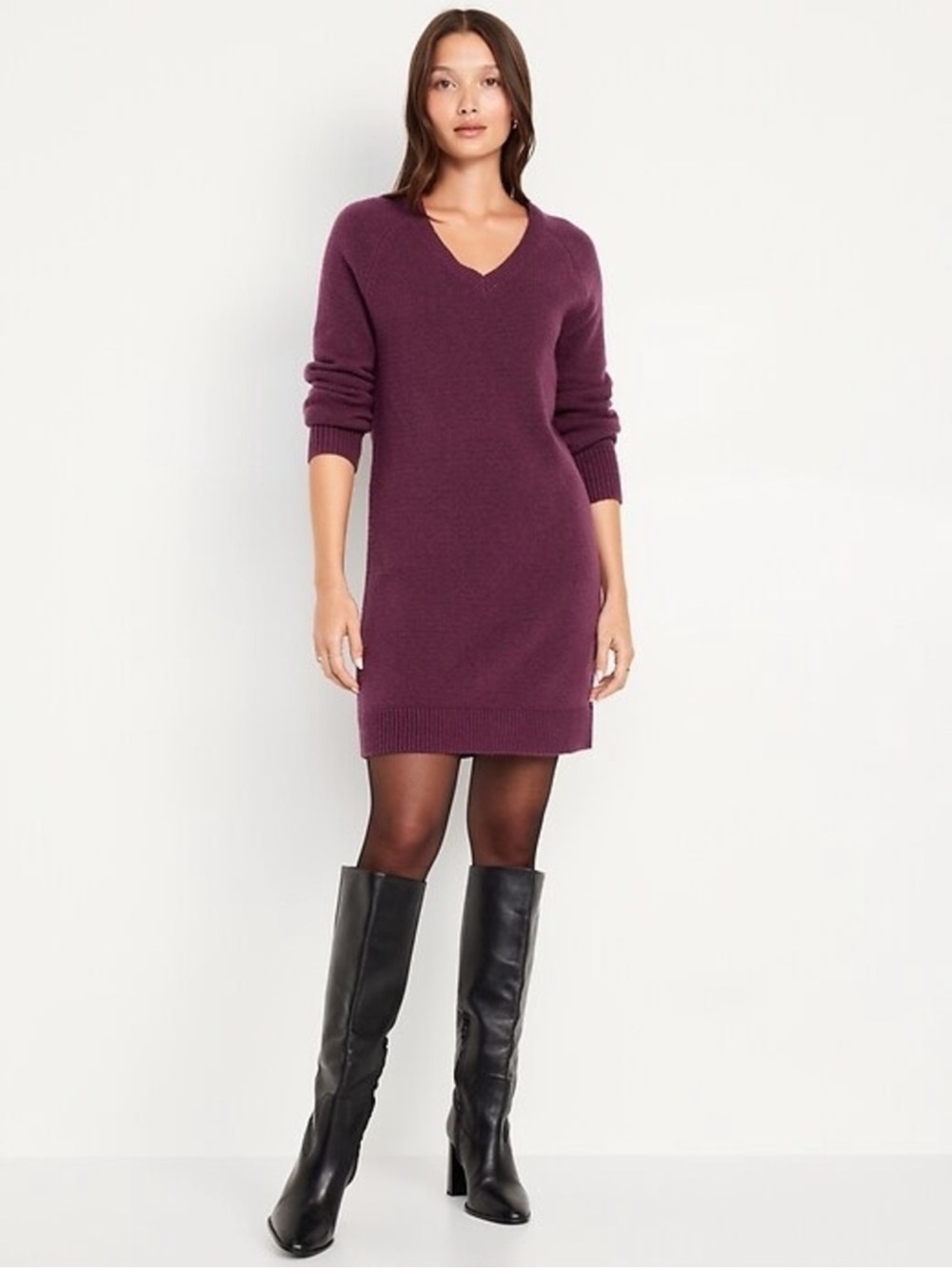NWT Old Navy SoSofit Sweater Mini Dress~Oxblood